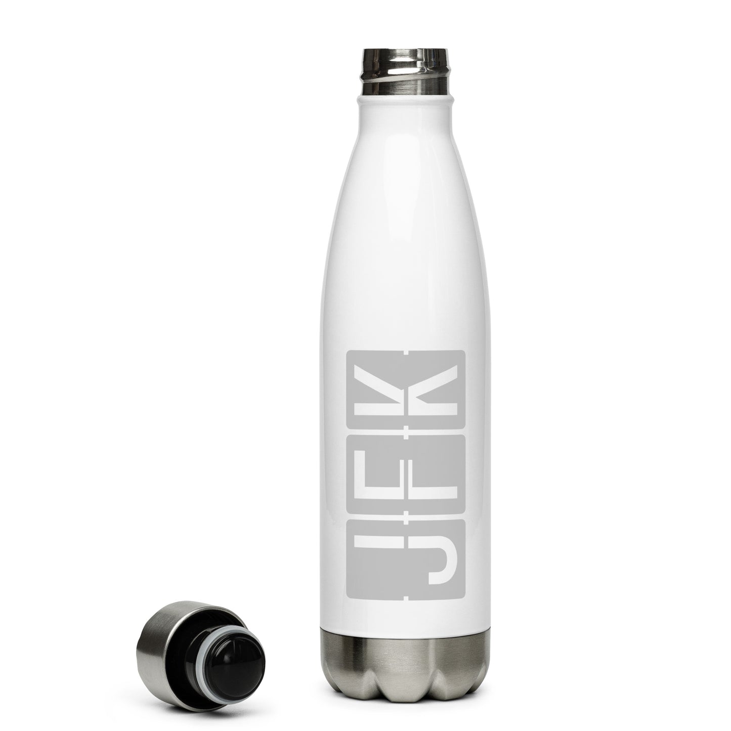 Split-Flap Water Bottle - Grey • JFK New York • YHM Designs - Image 06