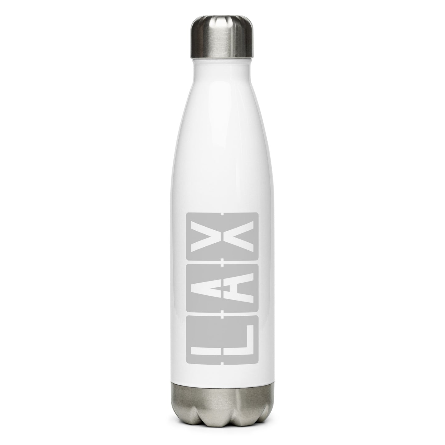 Aviation Avgeek Water Bottle - Grey • LAX Los Angeles • YHM Designs - Image 01
