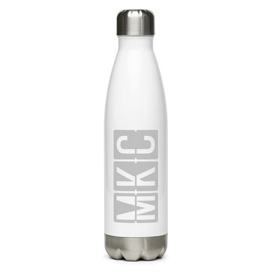 Aviation Avgeek Water Bottle - Grey • MKC Kansas City • YHM Designs - Image 01