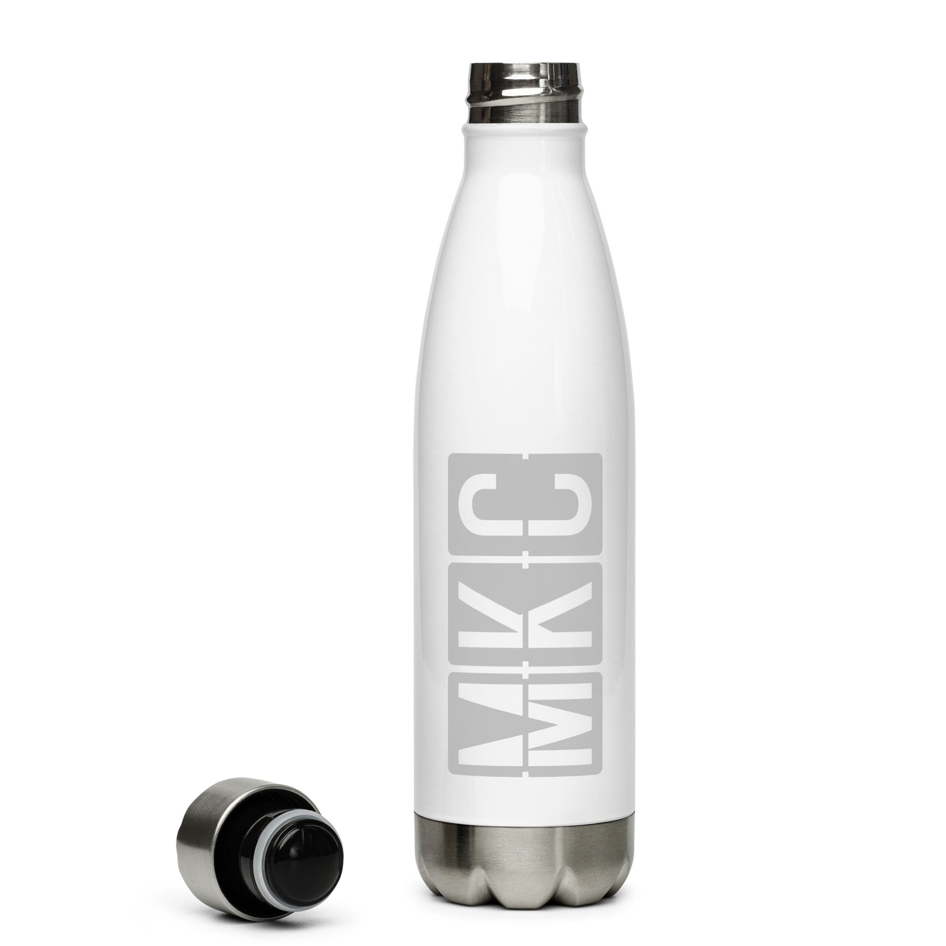 Split-Flap Water Bottle - Grey • MKC Kansas City • YHM Designs - Image 06