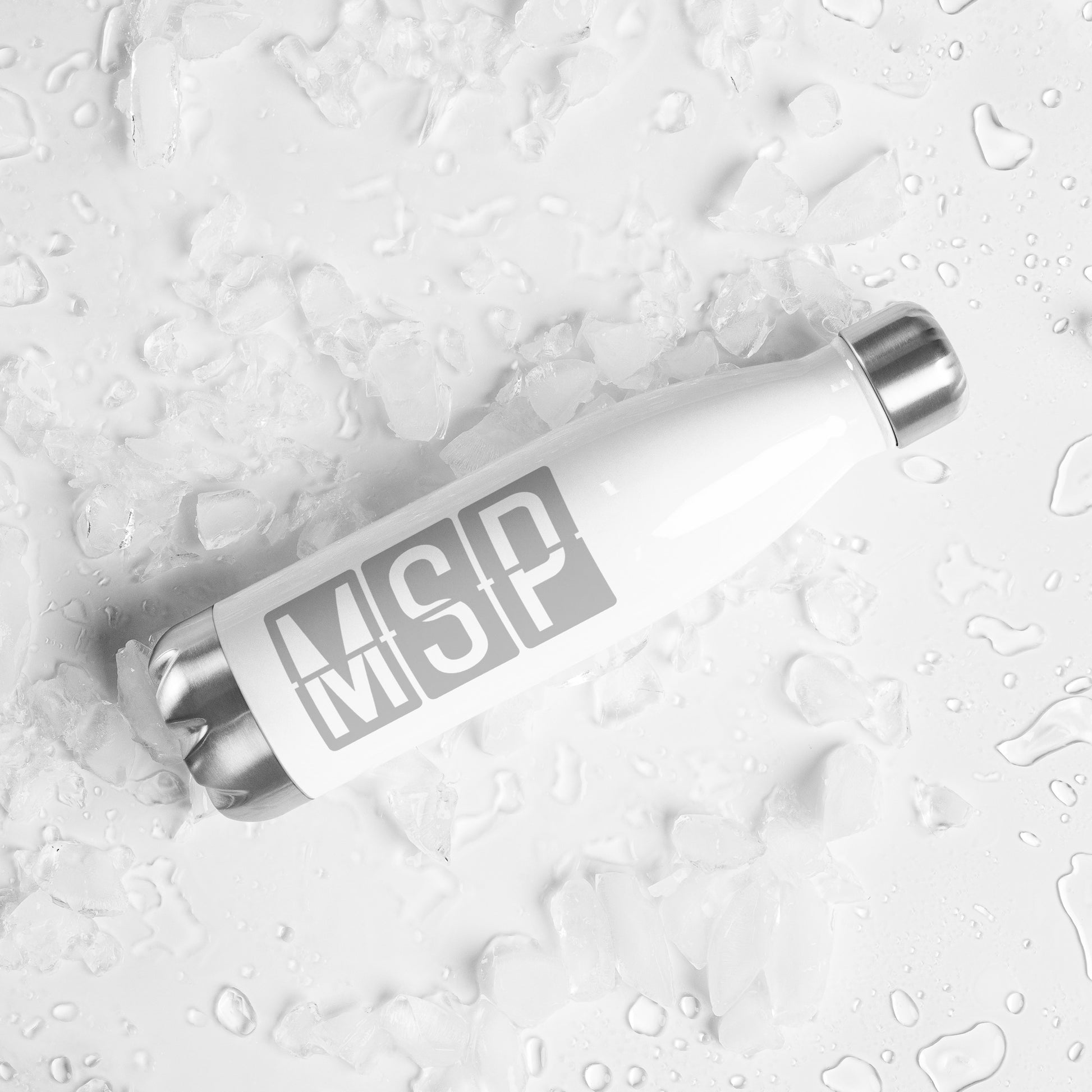 Split-Flap Water Bottle - Grey • MSP Minneapolis • YHM Designs - Image 05