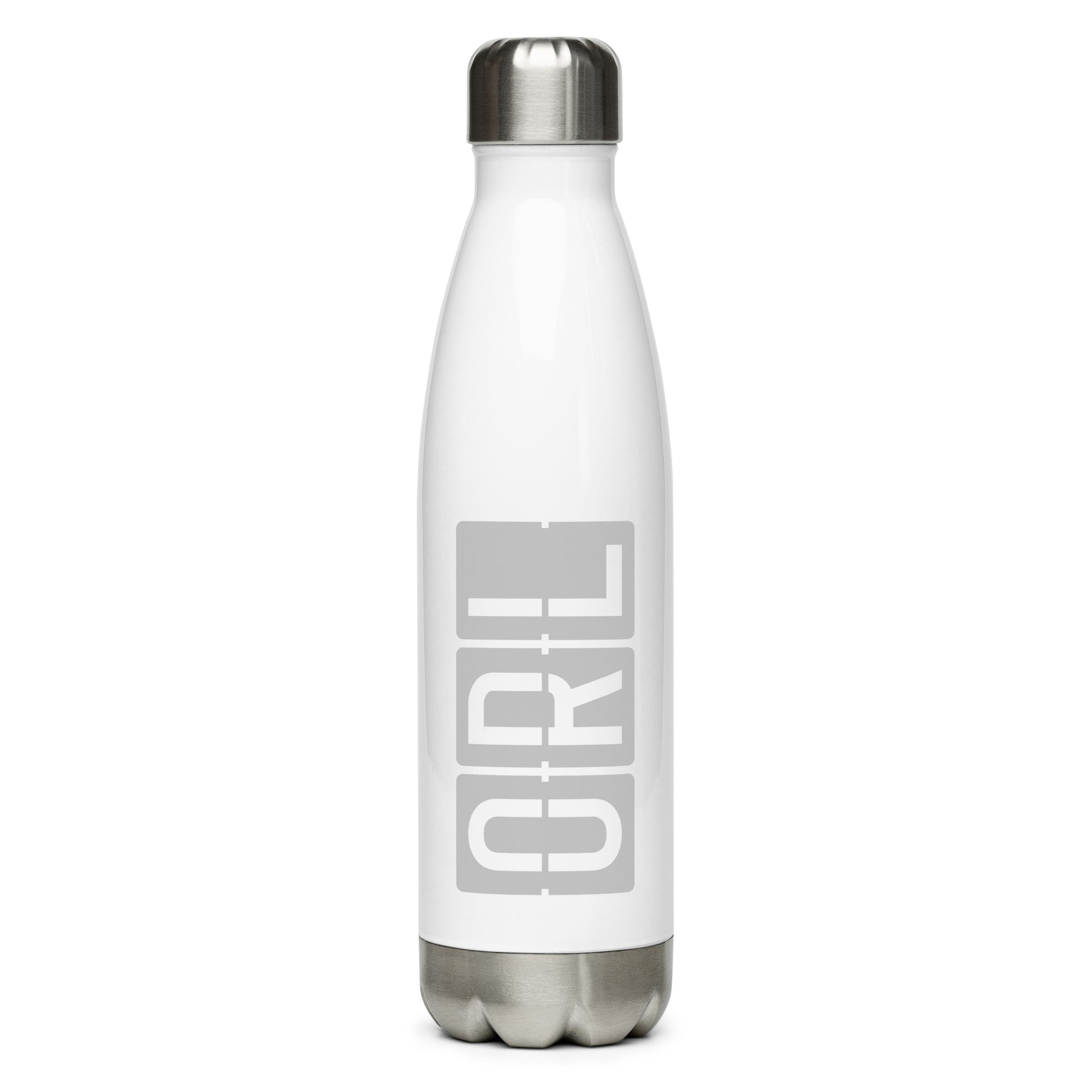 Split-Flap Water Bottle - Grey • ORL Orlando • YHM Designs - Image 01