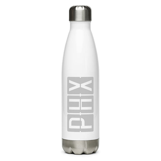Aviation Avgeek Water Bottle - Grey • PHX Phoenix • YHM Designs - Image 01