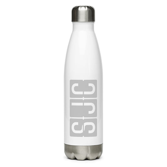 Aviation Avgeek Water Bottle - Grey • SJC San Jose • YHM Designs - Image 01