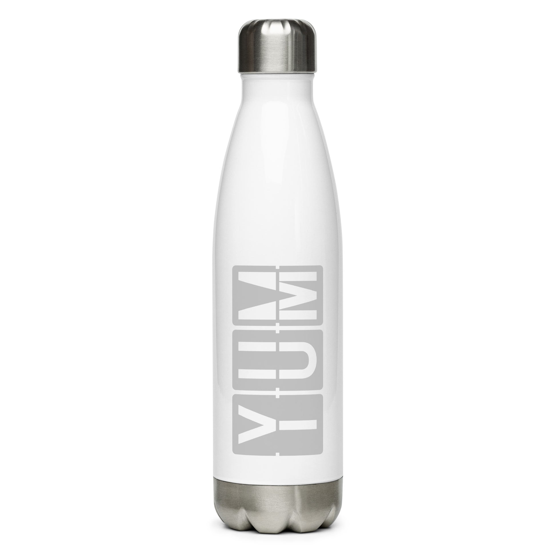 Aviation Avgeek Water Bottle - Grey • YUM Yuma • YHM Designs - Image 01