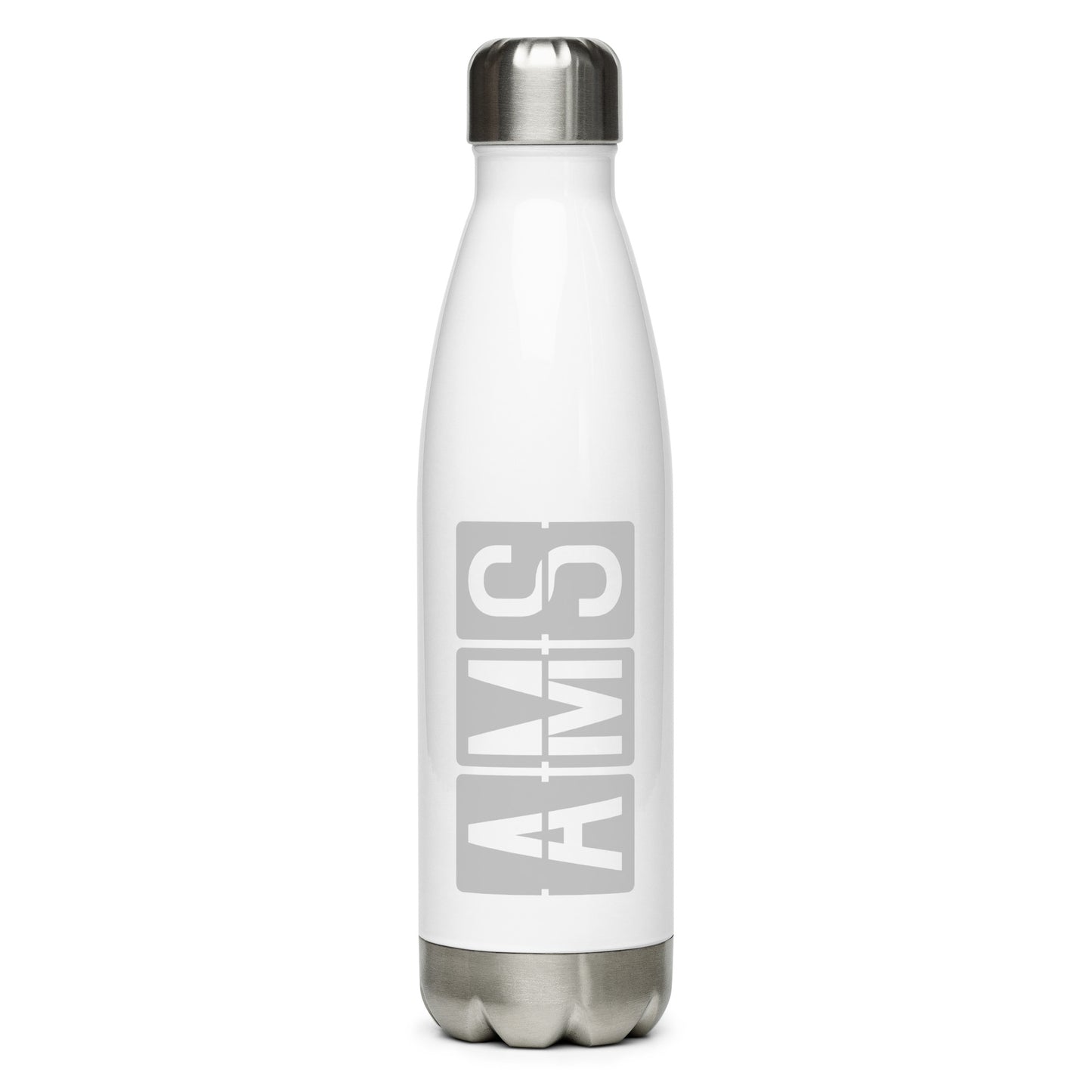 Split-Flap Water Bottle - Grey • AMS Amsterdam • YHM Designs - Image 01