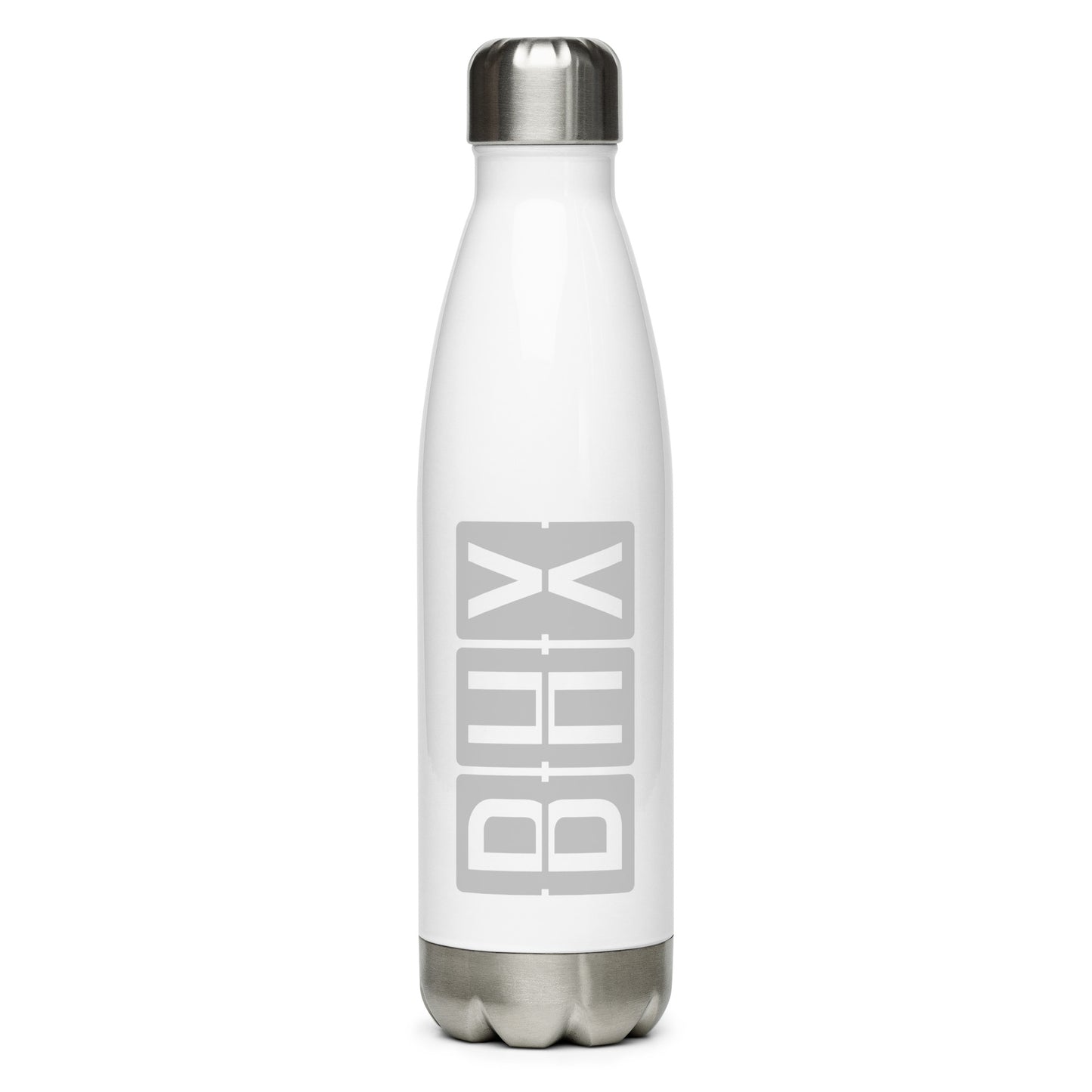 Split-Flap Water Bottle - Grey • BHX Birmingham • YHM Designs - Image 01