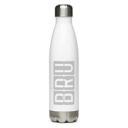 Aviation Avgeek Water Bottle - Grey • BRU Brussels • YHM Designs - Image 01