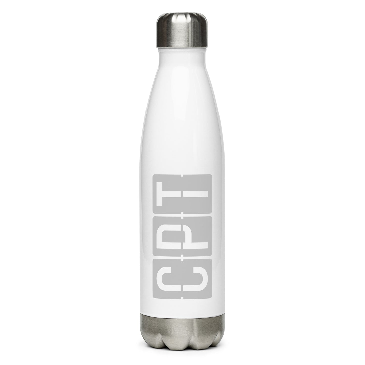 Split-Flap Water Bottle - Grey • CPT Cape Town • YHM Designs - Image 01