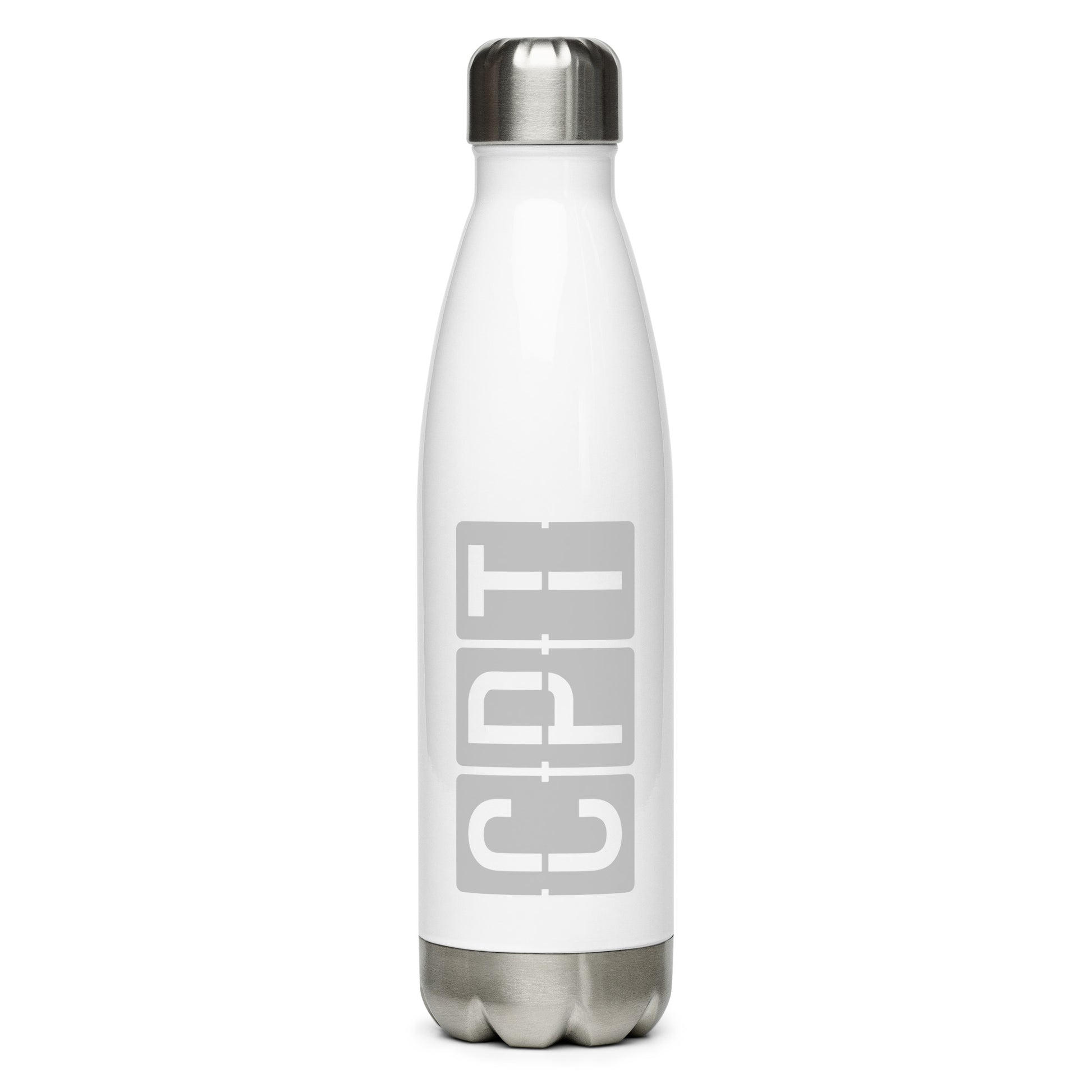 Split-Flap Water Bottle - Grey • CPT Cape Town • YHM Designs - Image 01
