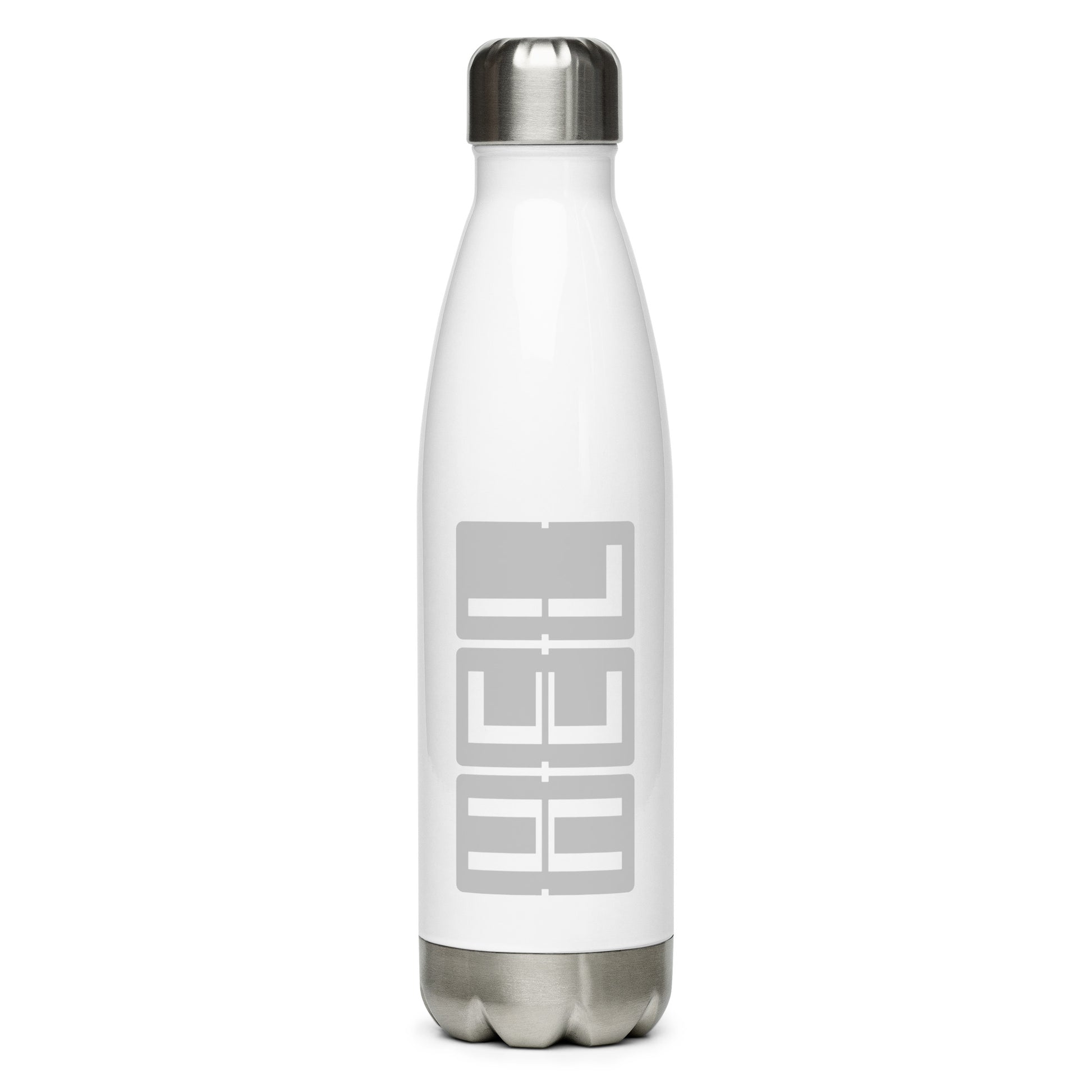 Aviation Avgeek Water Bottle - Grey • HEL Helsinki • YHM Designs - Image 01