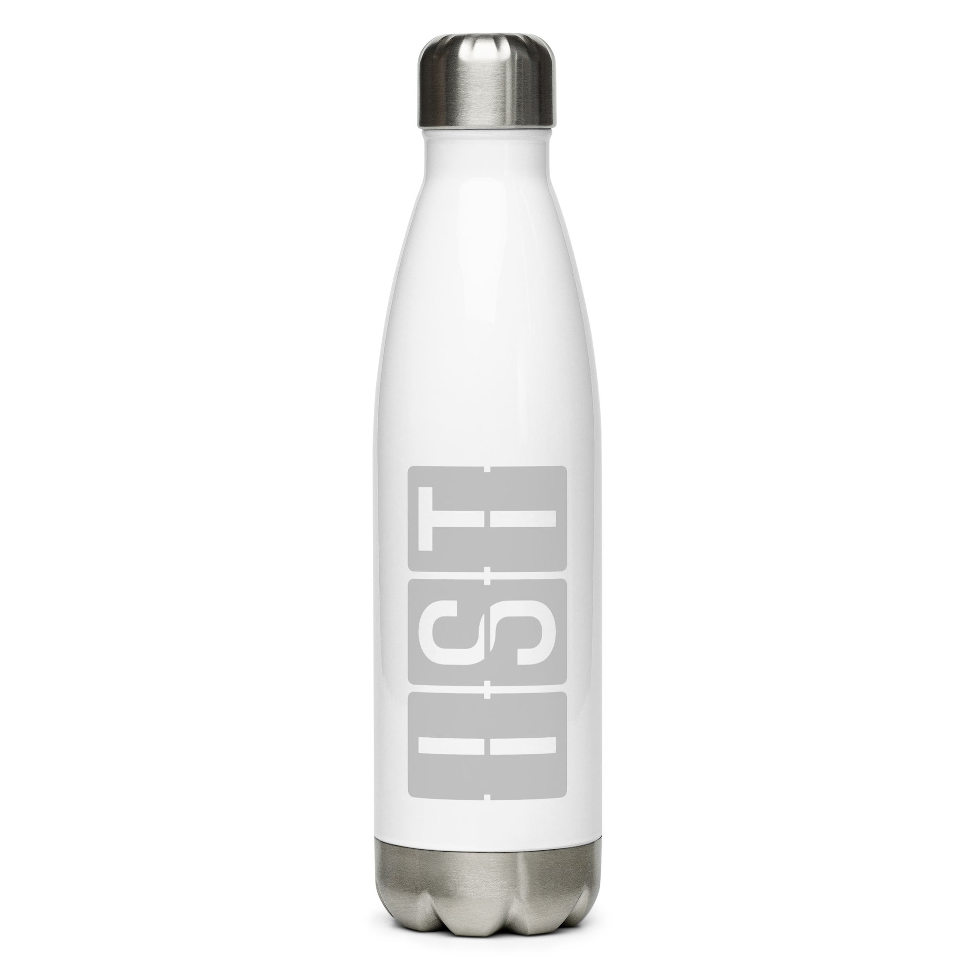 IST Istanbul Water Bottle • Split-Flap Display Lettering in Grey • YHM Designs - Image 01