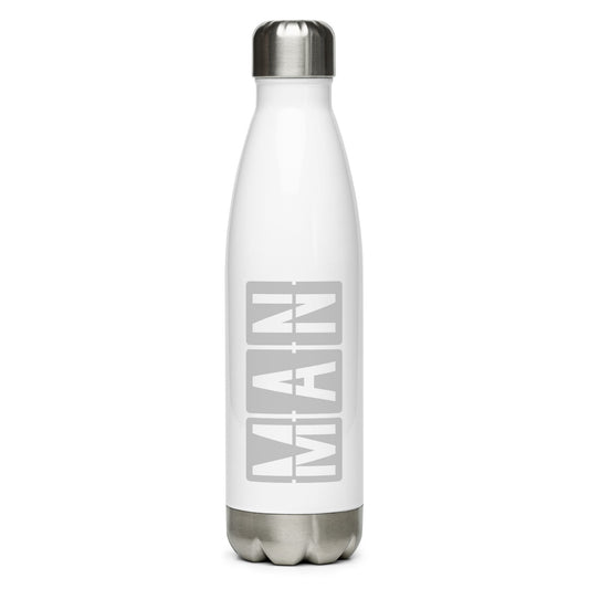 Aviation Avgeek Water Bottle - Grey • MAN Manchester • YHM Designs - Image 01