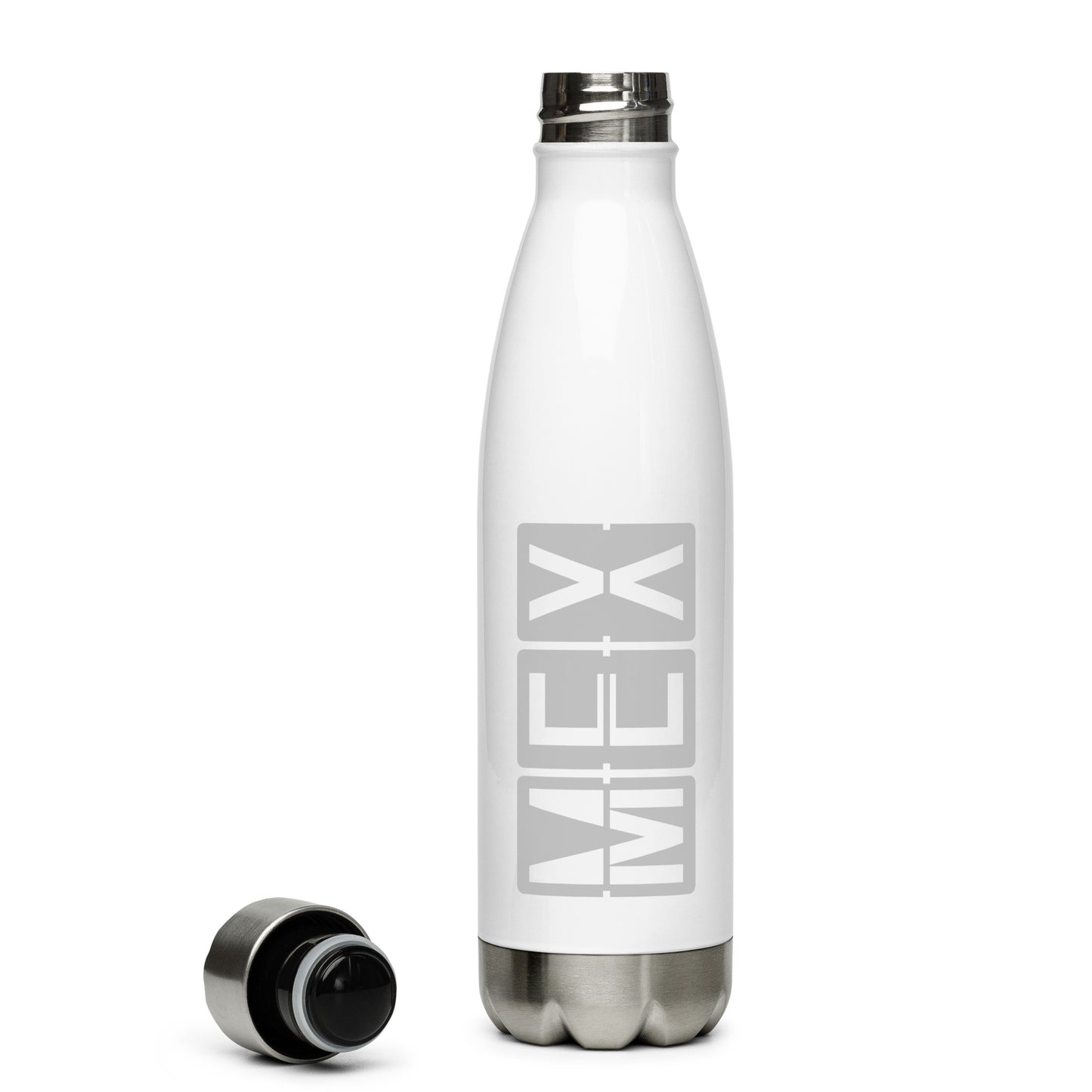 Aviation Avgeek Water Bottle - Grey • MEX Mexico City • YHM Designs - Image 06