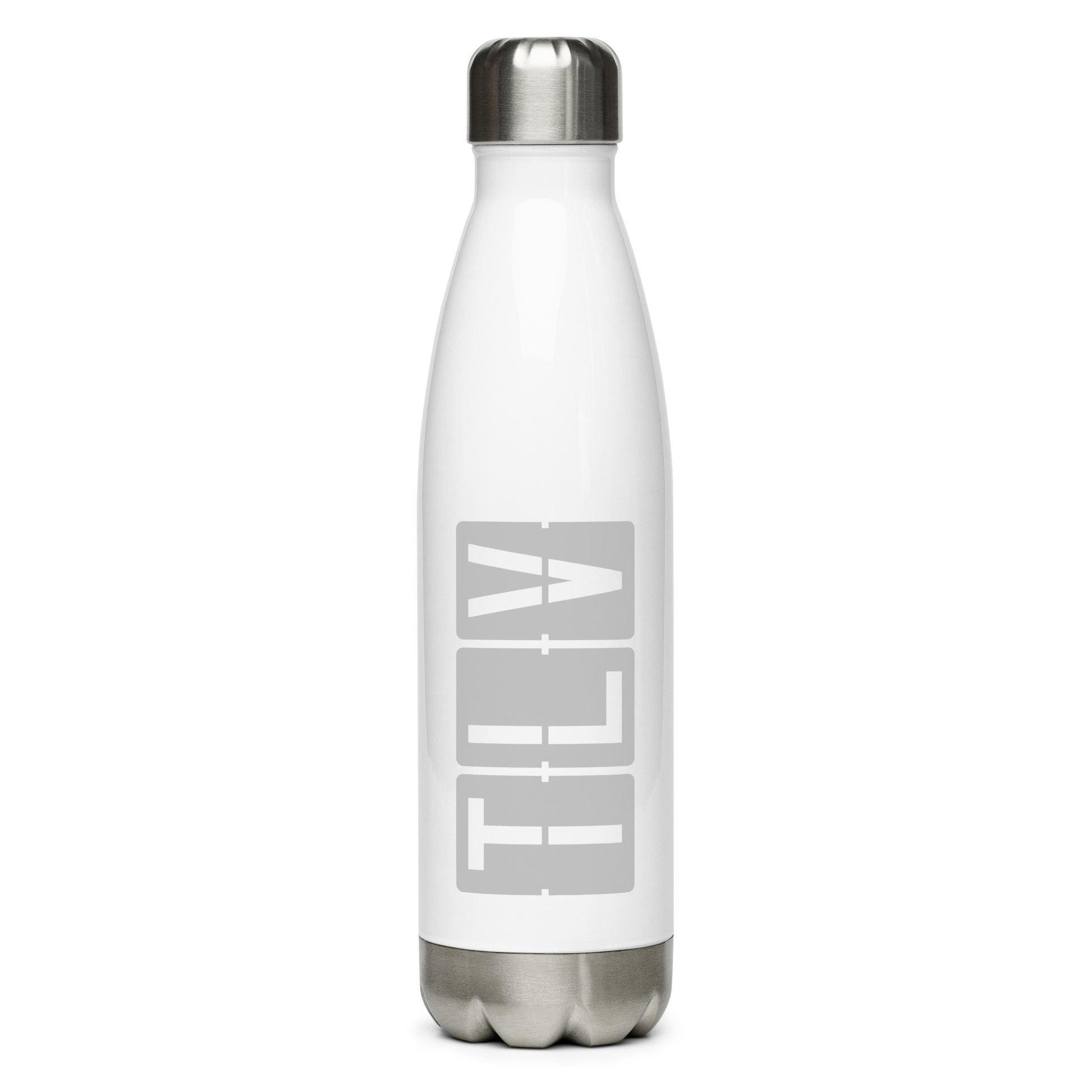 Split-Flap Water Bottle - Grey • TLV Tel Aviv • YHM Designs - Image 01
