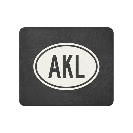 Unique Travel Gift Sherpa Blanket - White Oval • AKL Auckland Souvenir • YHM Designs - Image 01
