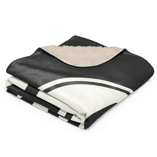 Unique Travel Gift Sherpa Blanket - White Oval • AKL Auckland Souvenir • YHM Designs - Image 02
