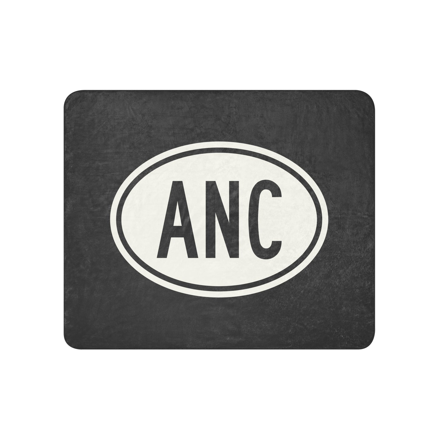 Unique Travel Gift Sherpa Blanket - White Oval • ANC Anchorage Souvenir • YHM Designs - Image 01