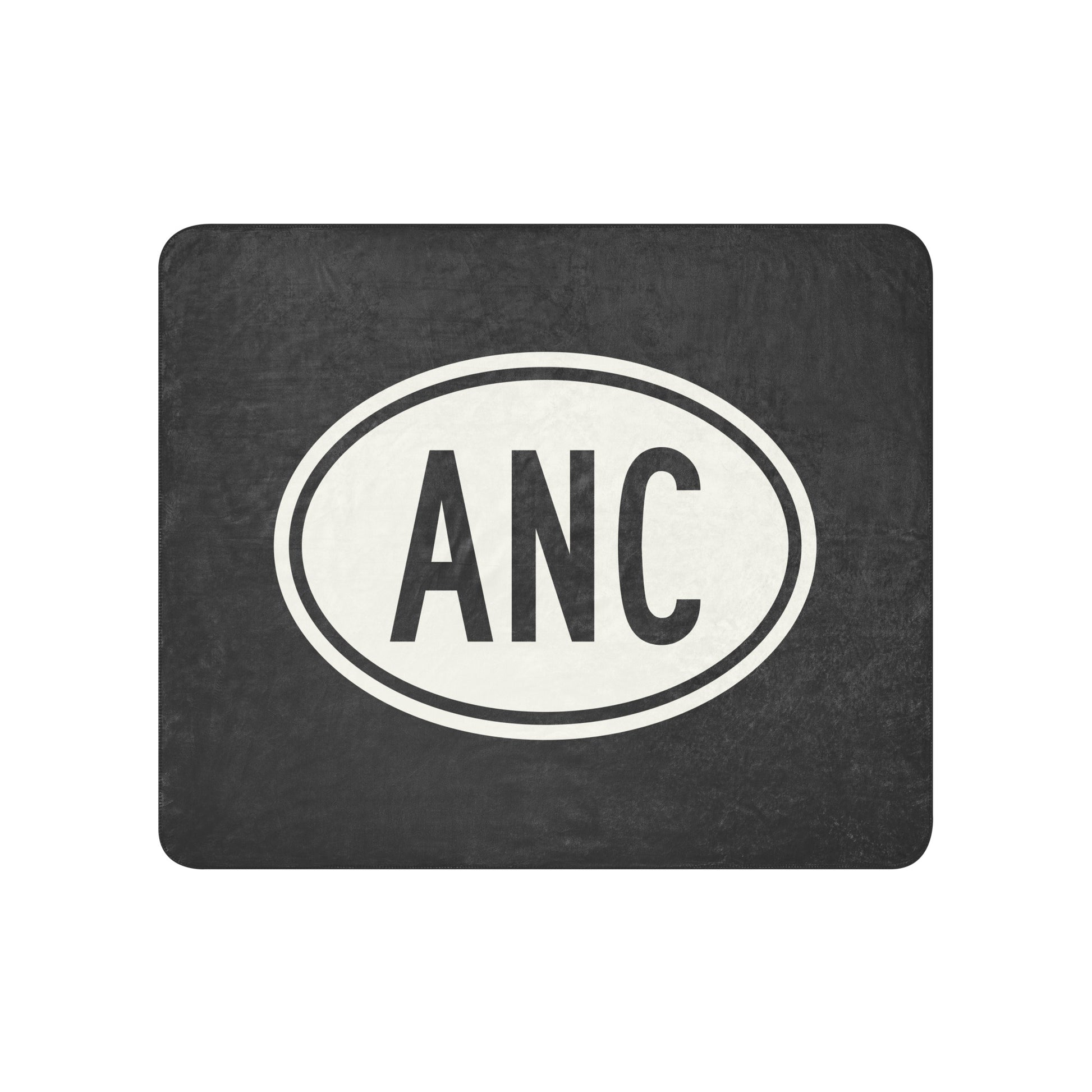 Unique Travel Gift Sherpa Blanket - White Oval • ANC Anchorage Souvenir • YHM Designs - Image 01