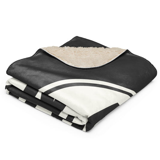Unique Travel Gift Sherpa Blanket - White Oval • ARN Stockholm Souvenir • YHM Designs - Image 02