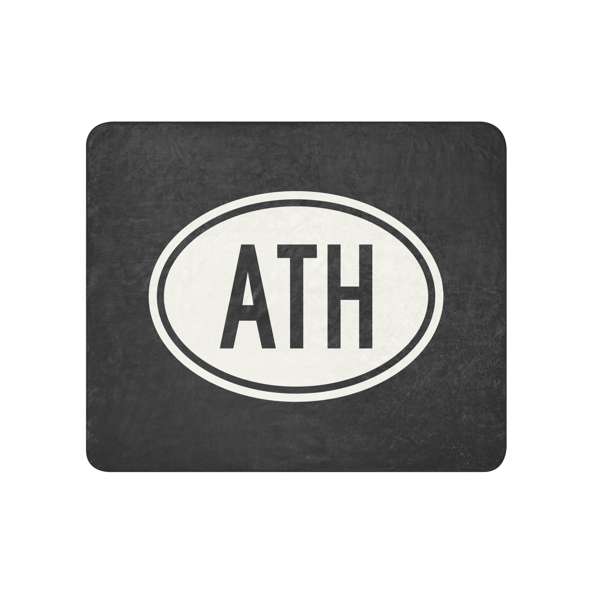 Unique Travel Gift Sherpa Blanket - White Oval • ATH Athens Souvenir • YHM Designs - Image 01