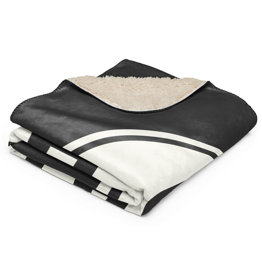 Unique Travel Gift Sherpa Blanket - White Oval • ATH Athens Souvenir • YHM Designs - Image 02