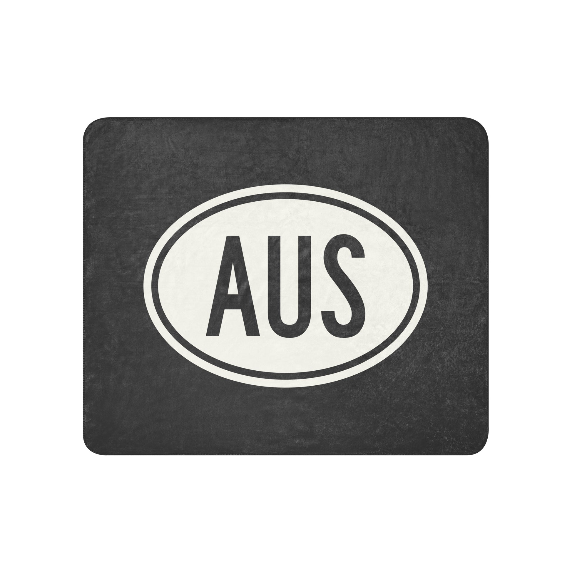 Unique Travel Gift Sherpa Blanket - White Oval • AUS Austin Souvenir • YHM Designs - Image 01