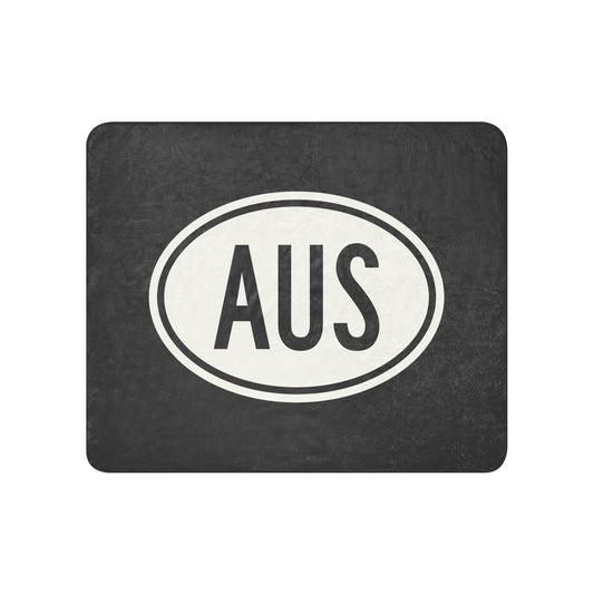 Unique Travel Gift Sherpa Blanket - White Oval • AUS Austin Souvenir • YHM Designs - Image 01