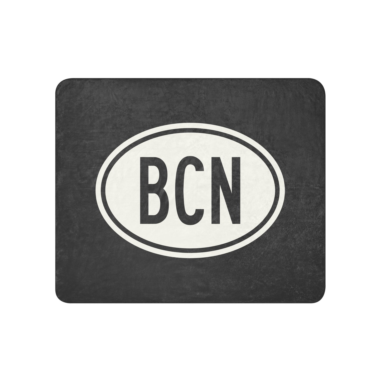 Unique Travel Gift Sherpa Blanket - White Oval • BCN Barcelona Souvenir • YHM Designs - Image 01