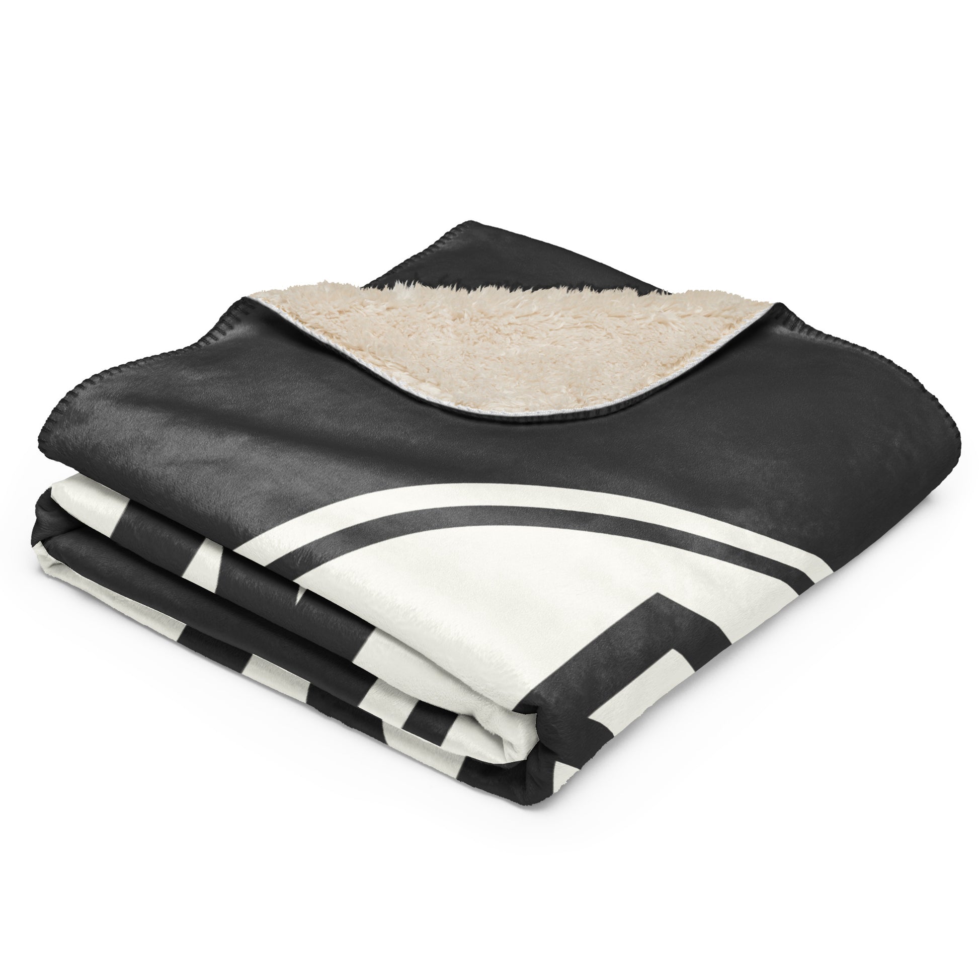 Unique Travel Gift Sherpa Blanket - White Oval • BCN Barcelona Souvenir • YHM Designs - Image 02