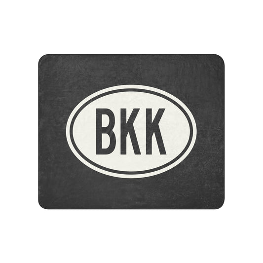 Unique Travel Gift Sherpa Blanket - White Oval • BKK Bangkok Souvenir • YHM Designs - Image 01