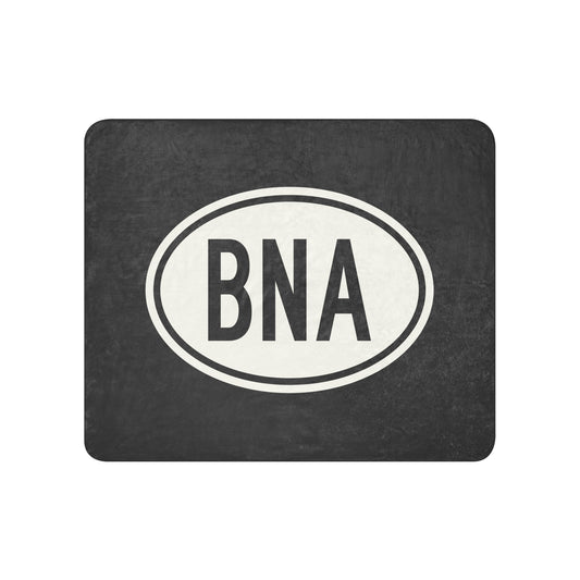 Unique Travel Gift Sherpa Blanket - White Oval • BNA Nashville Souvenir • YHM Designs - Image 01