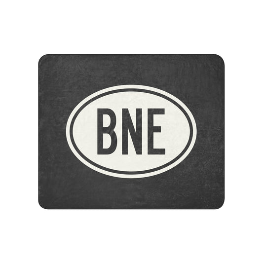 Unique Travel Gift Sherpa Blanket - White Oval • BNE Brisbane Souvenir • YHM Designs - Image 01