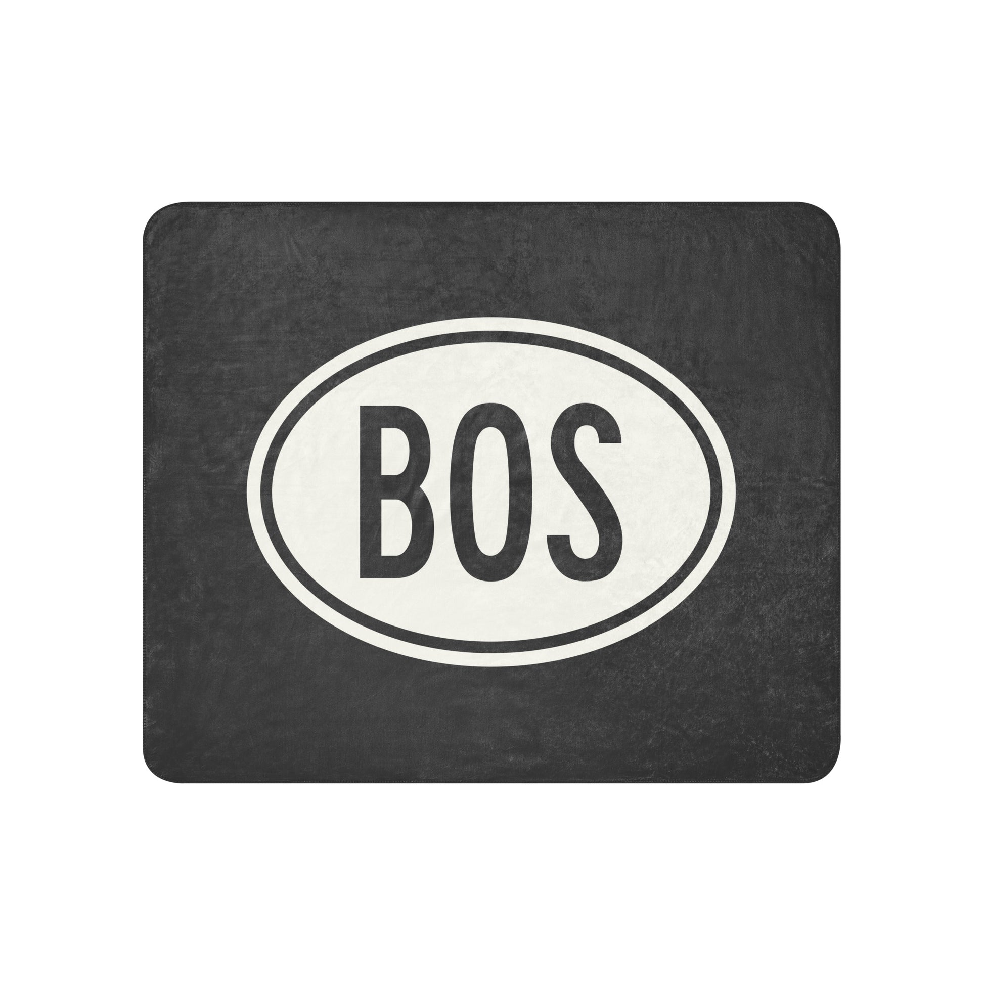 Unique Travel Gift Sherpa Blanket - White Oval • BOS Boston Souvenir • YHM Designs - Image 01