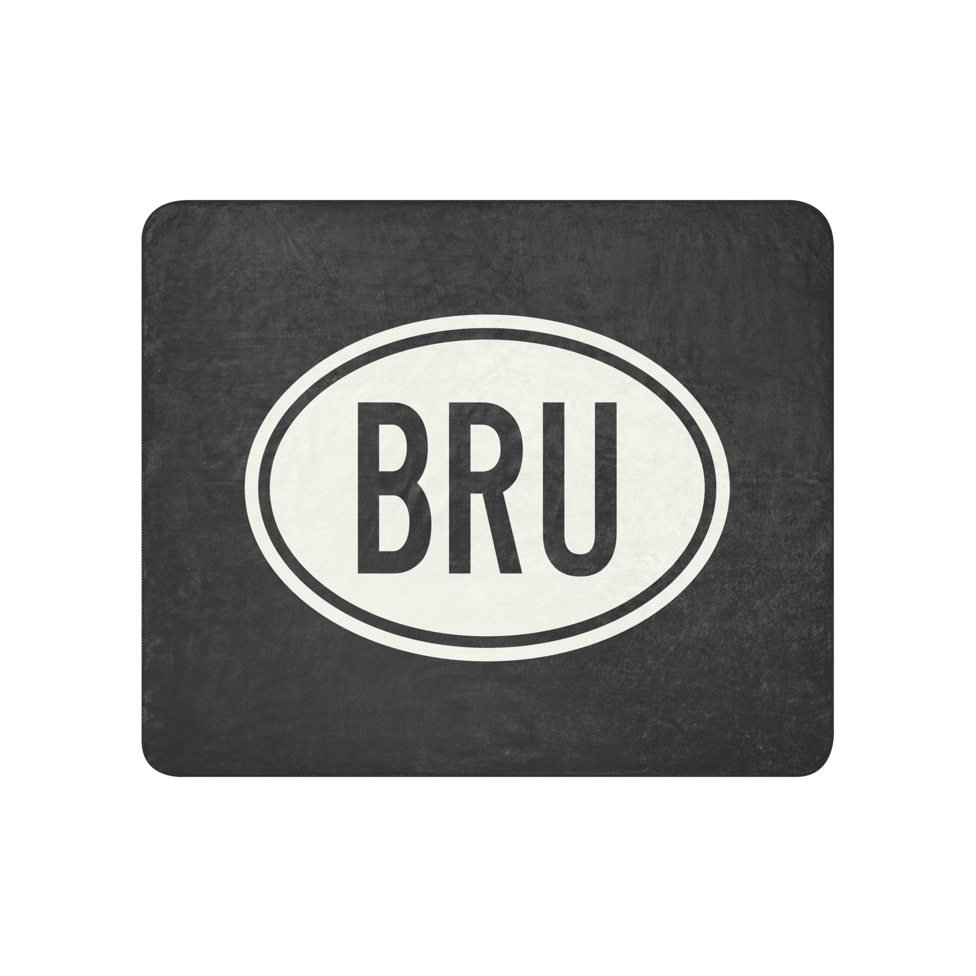Unique Travel Gift Sherpa Blanket - White Oval • BRU Brussels Souvenir • YHM Designs - Image 01