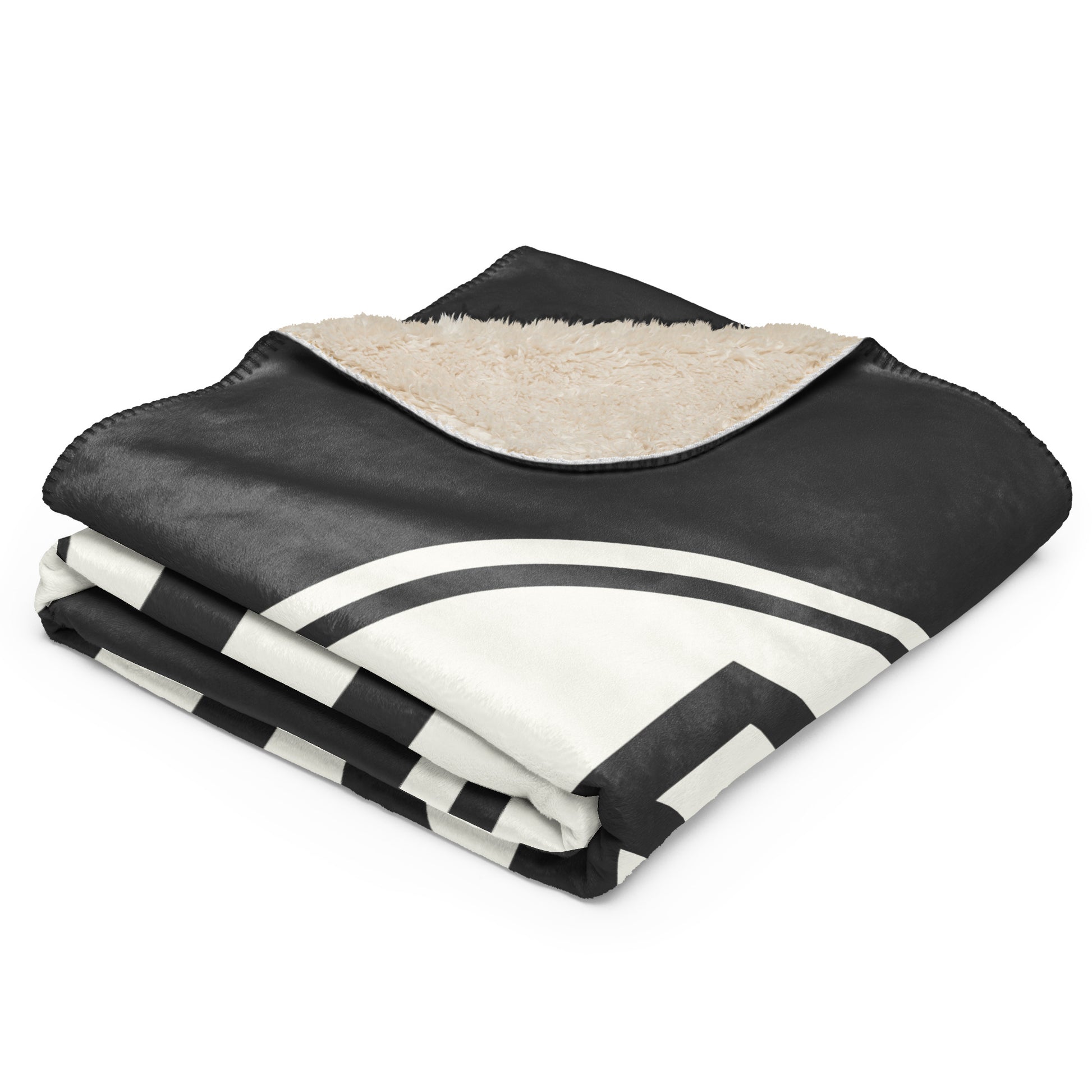 Unique Travel Gift Sherpa Blanket - White Oval • BUD Budapest Souvenir • YHM Designs - Image 02
