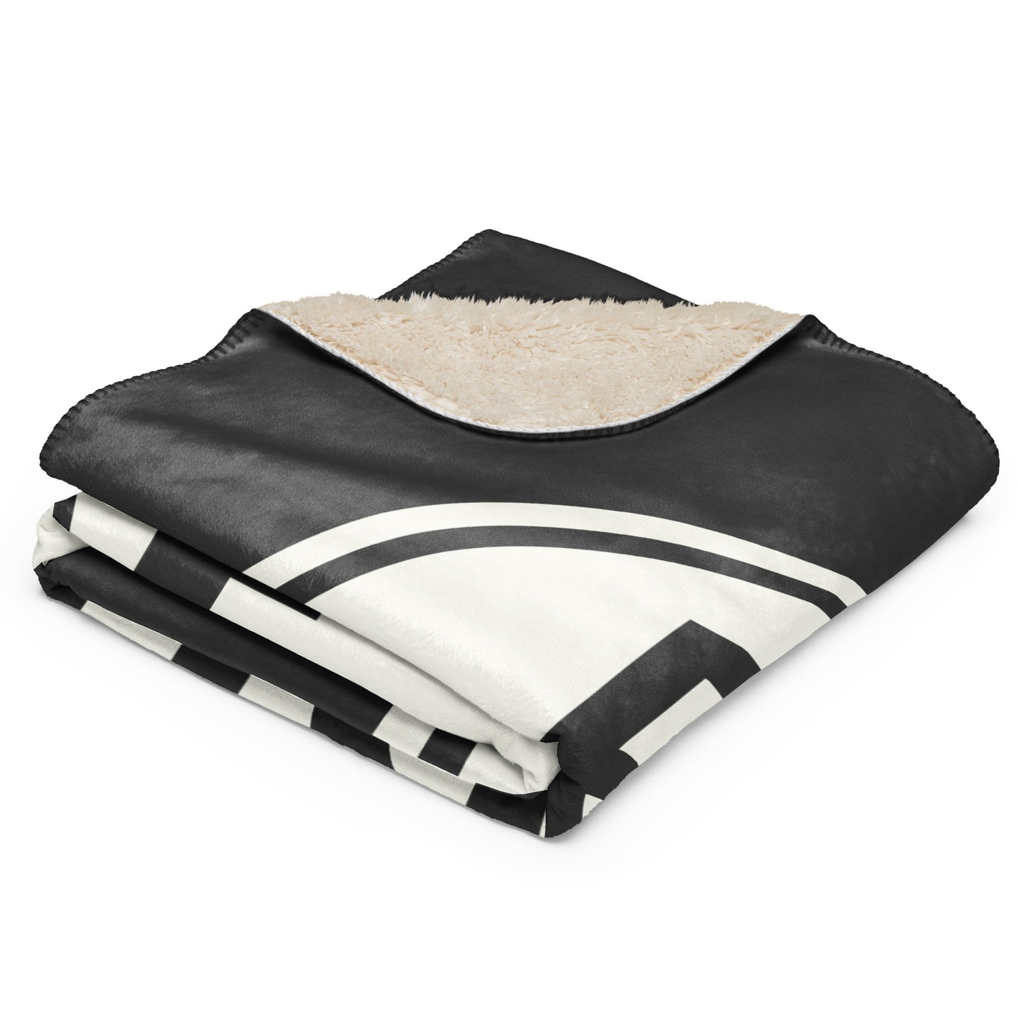 Unique Travel Gift Sherpa Blanket - White Oval • BUF Buffalo • YHM Designs - Image 02