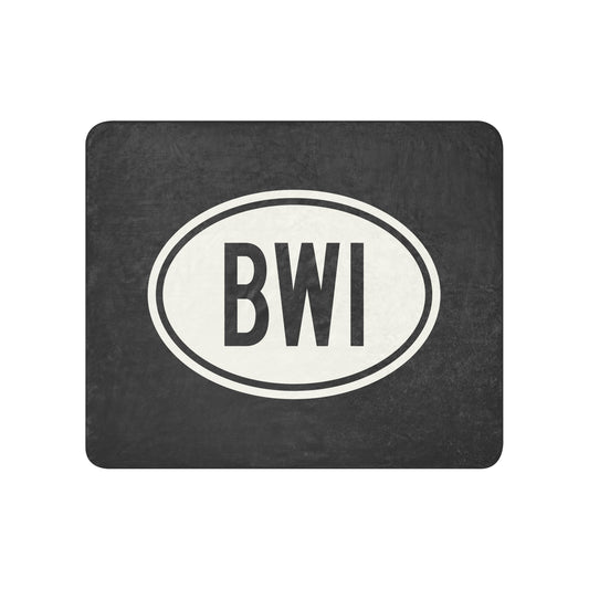 Oval Car Sticker Sherpa Blanket • BWI Baltimore • YHM Designs - Image 01