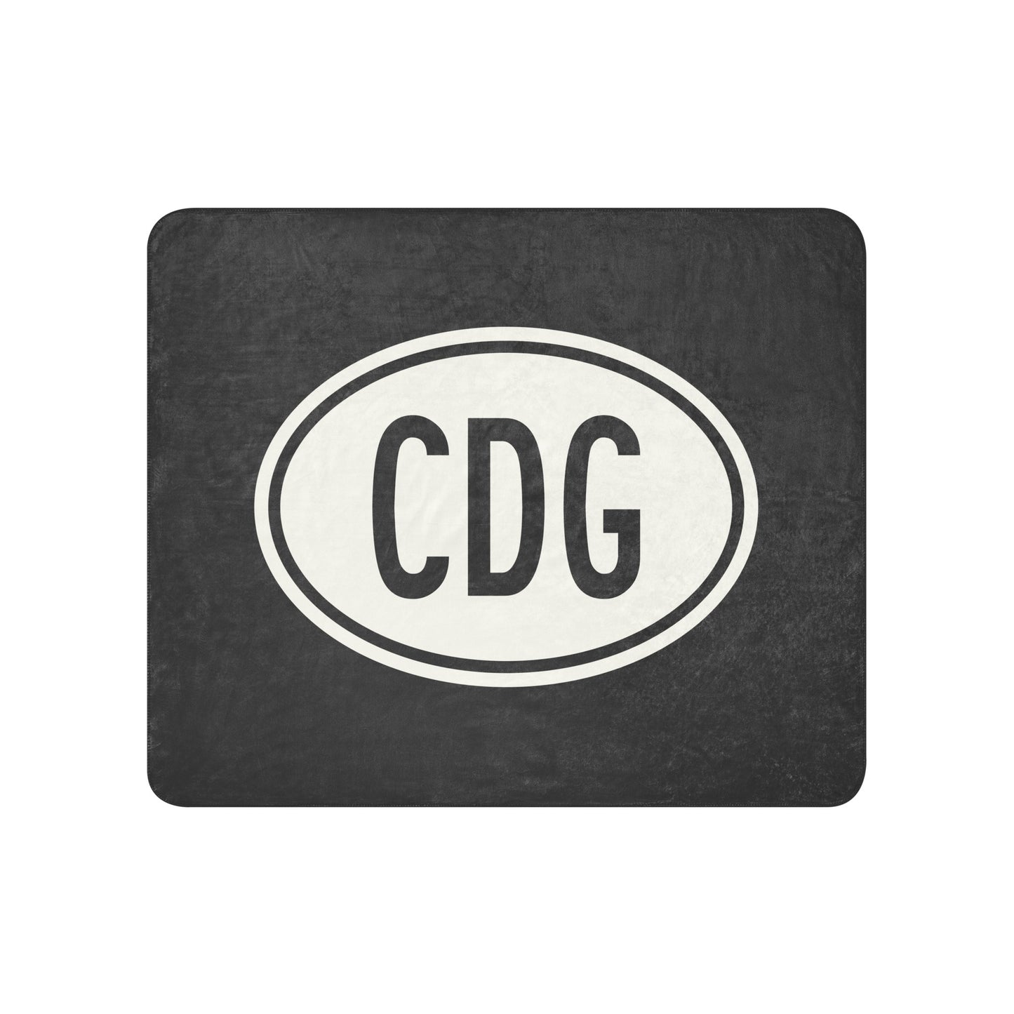 Unique Travel Gift Sherpa Blanket - White Oval • CDG Paris Souvenir • YHM Designs - Image 01