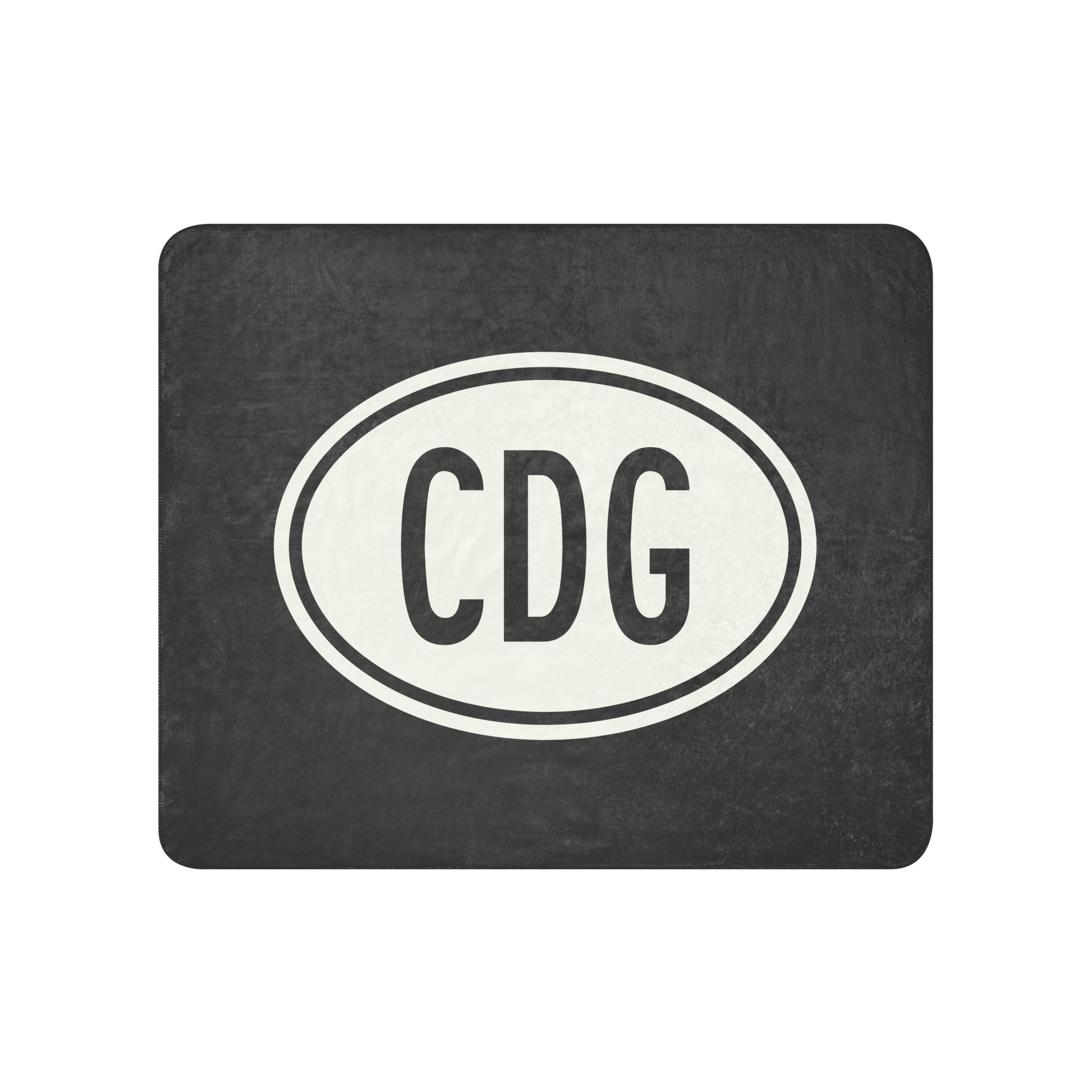 Unique Travel Gift Sherpa Blanket - White Oval • CDG Paris Souvenir • YHM Designs - Image 01