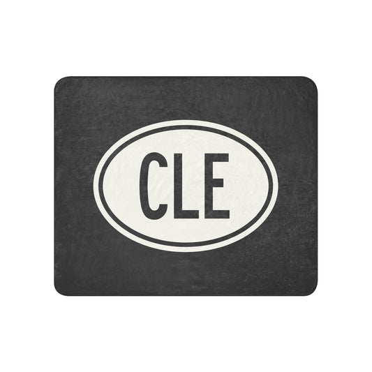 Oval Car Sticker Sherpa Blanket • CLE Cleveland • YHM Designs - Image 01