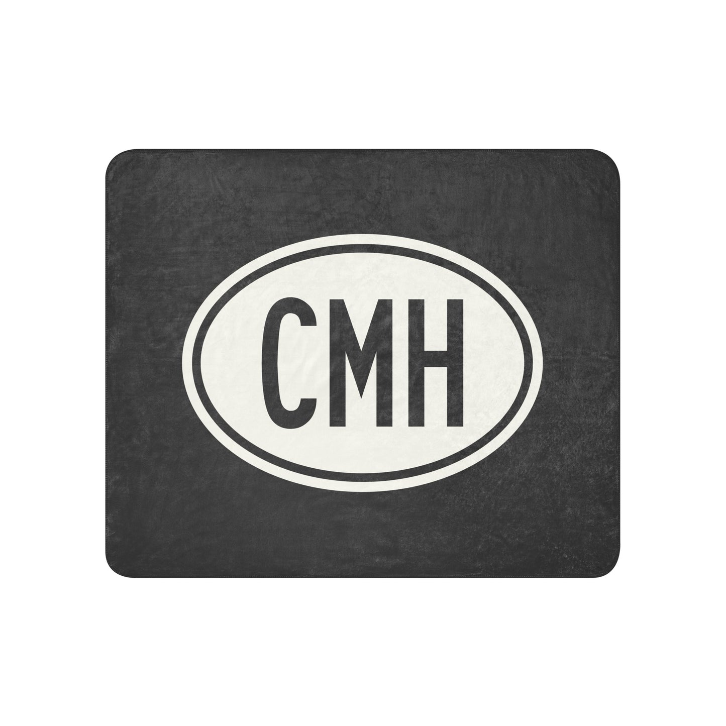 Unique Travel Gift Sherpa Blanket - White Oval • CMH Columbus Souvenir • YHM Designs - Image 01