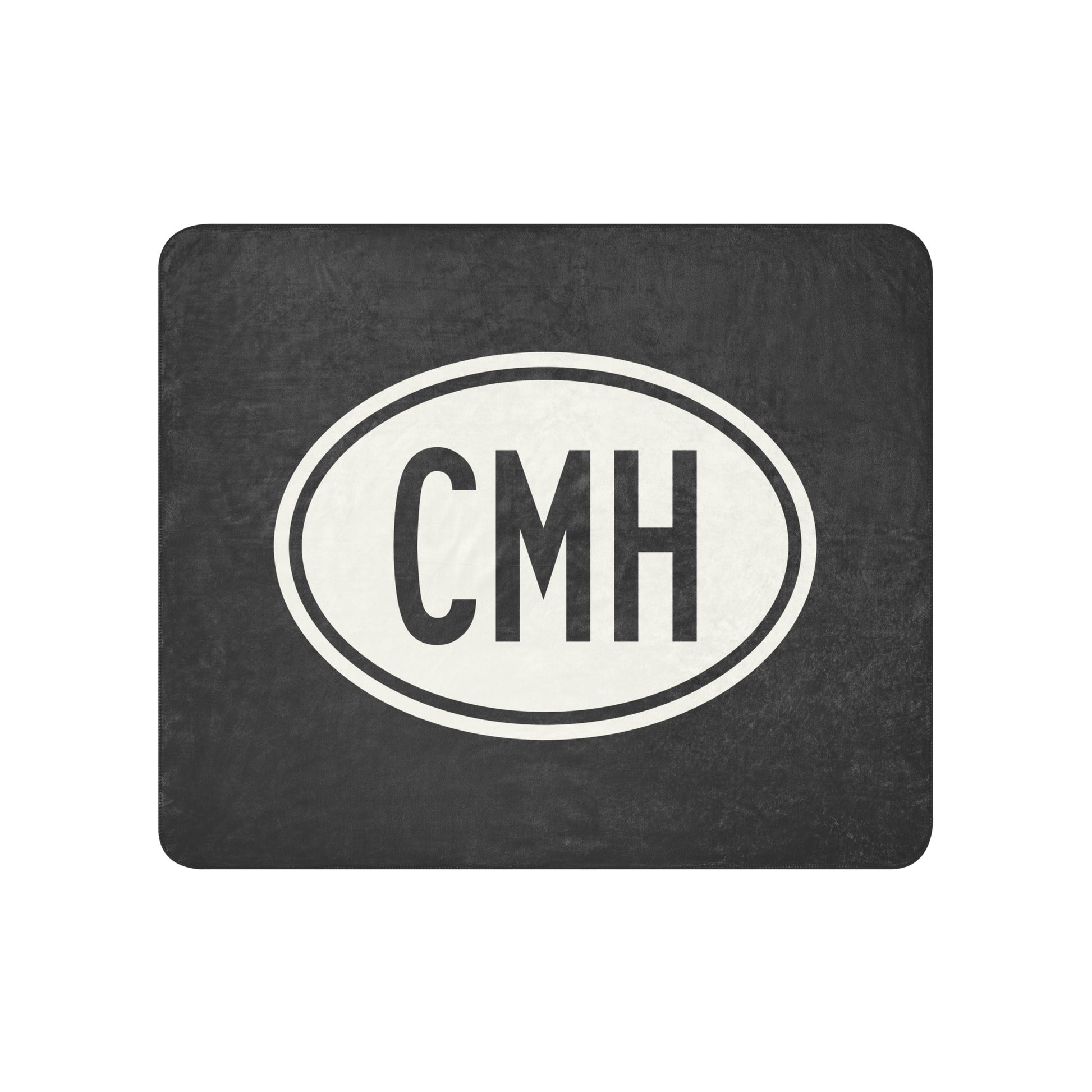 Unique Travel Gift Sherpa Blanket - White Oval • CMH Columbus Souvenir • YHM Designs - Image 01