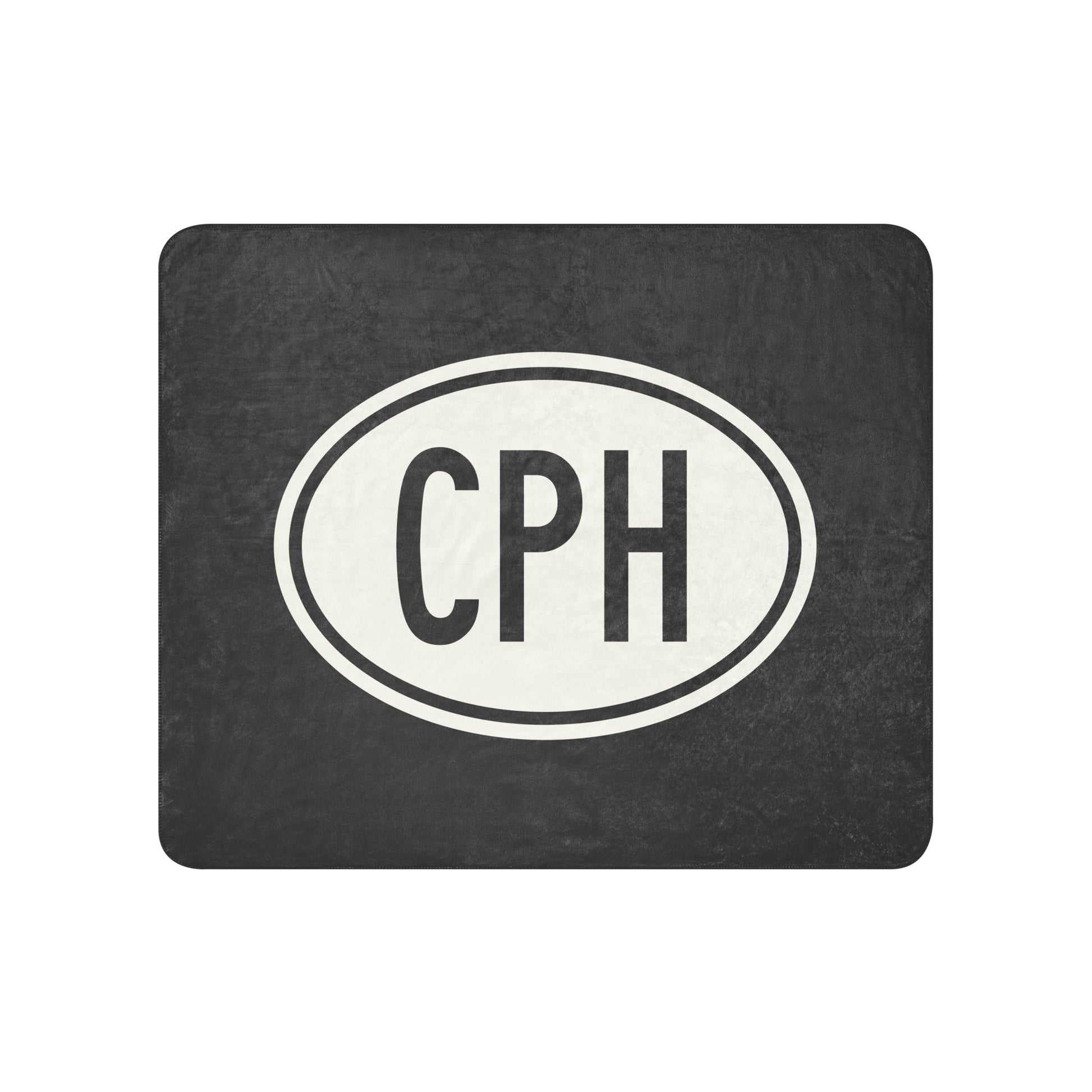 Unique Travel Gift Sherpa Blanket - White Oval • CPH Copenhagen Souvenir • YHM Designs - Image 01