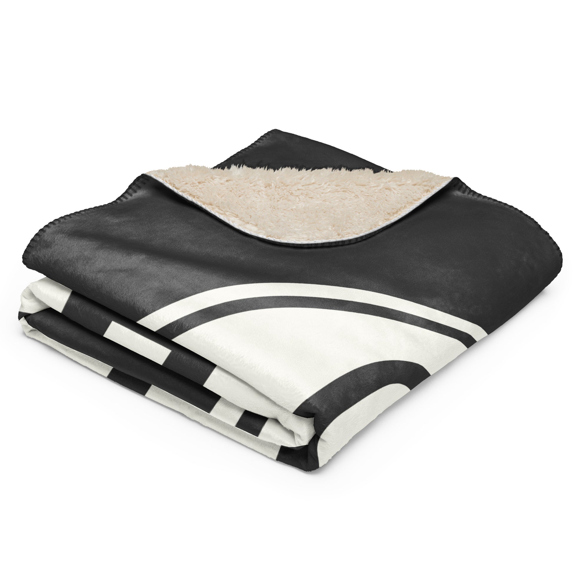 Unique Travel Gift Sherpa Blanket - White Oval • CPH Copenhagen Souvenir • YHM Designs - Image 02