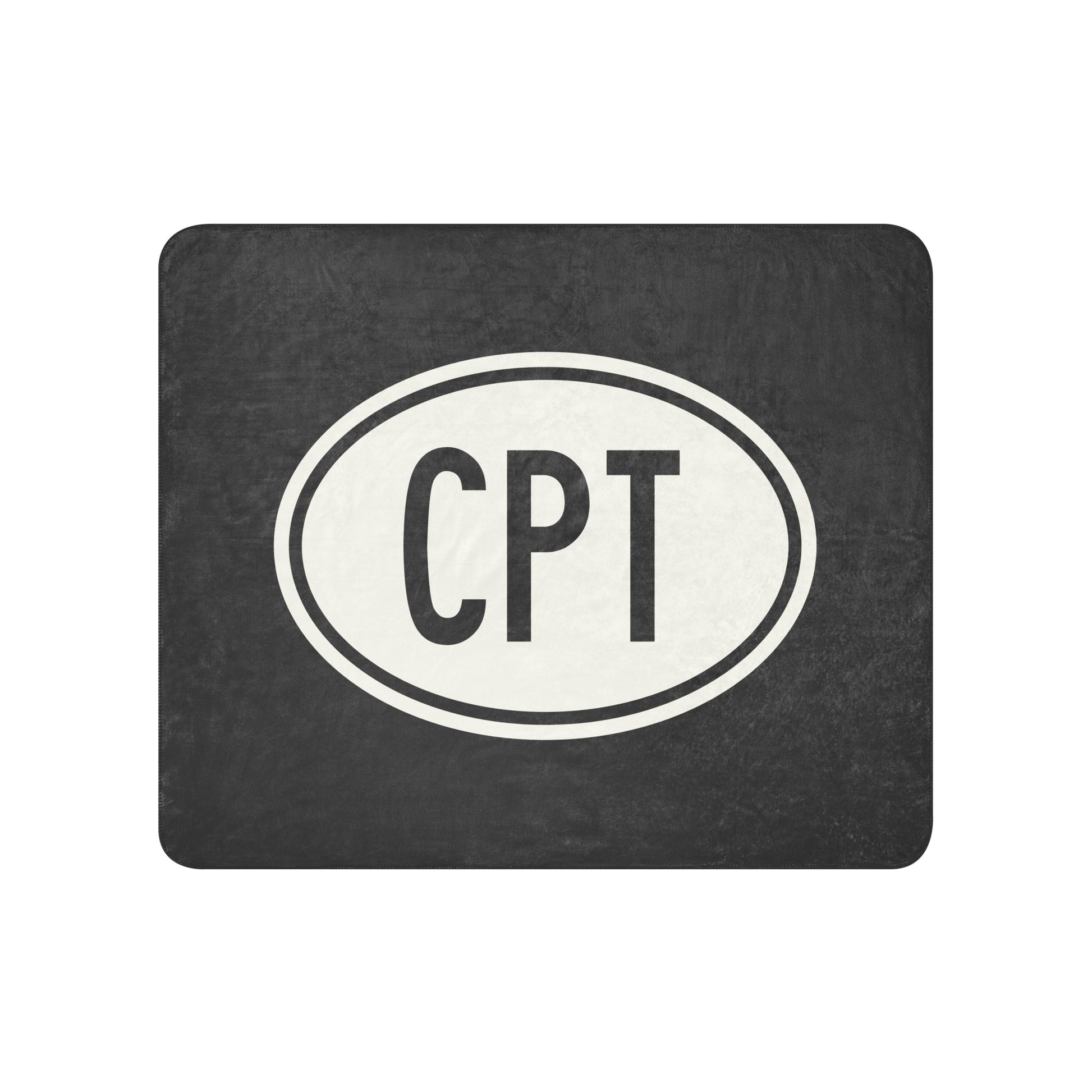 Unique Travel Gift Sherpa Blanket - White Oval • CPT Cape Town Souvenir • YHM Designs - Image 01