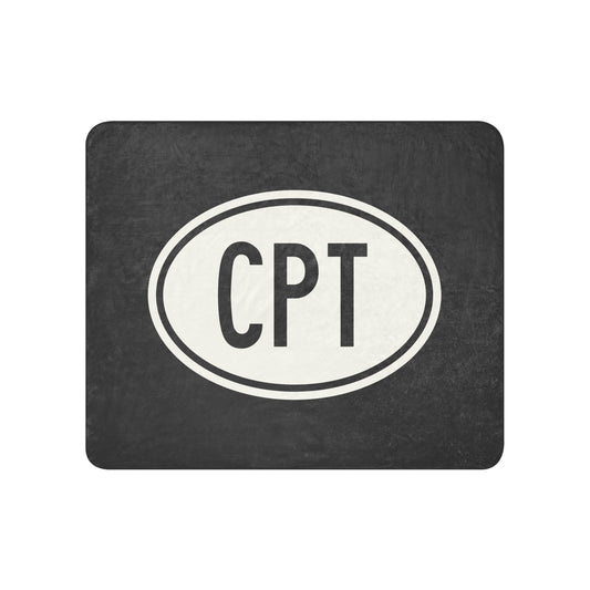 Unique Travel Gift Sherpa Blanket - White Oval • CPT Cape Town Souvenir • YHM Designs - Image 01