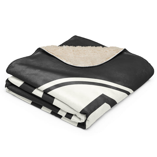 Unique Travel Gift Sherpa Blanket - White Oval • DCA Washington • YHM Designs - Image 02