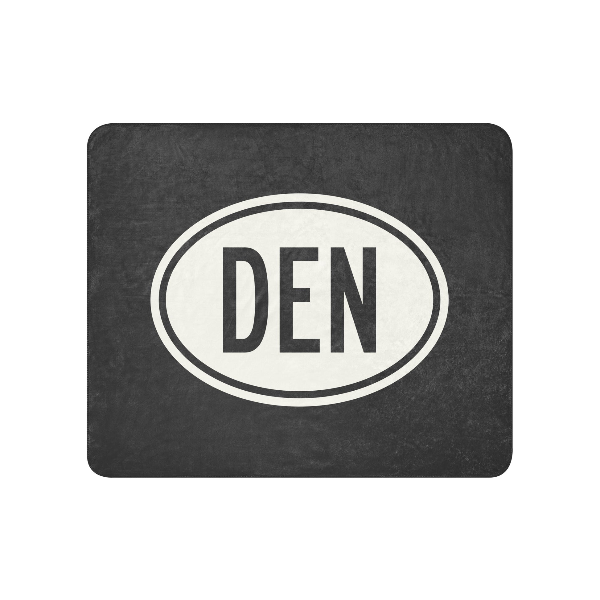Unique Travel Gift Sherpa Blanket - White Oval • DEN Denver • YHM Designs - Image 01