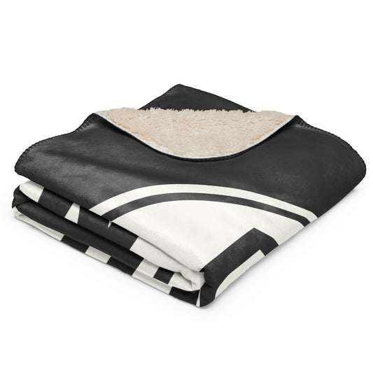 Unique Travel Gift Sherpa Blanket - White Oval • DEN Denver • YHM Designs - Image 02